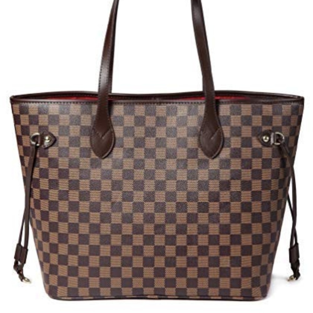 Checkered Tote Shoulder Bag